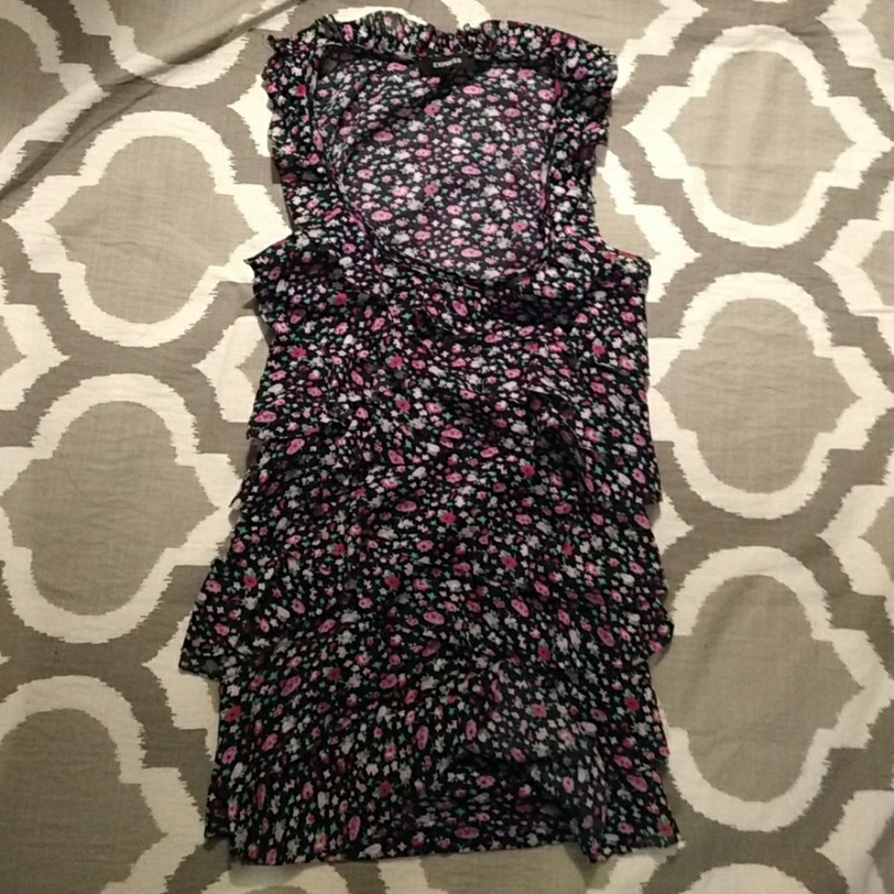 Ruffle front tank top